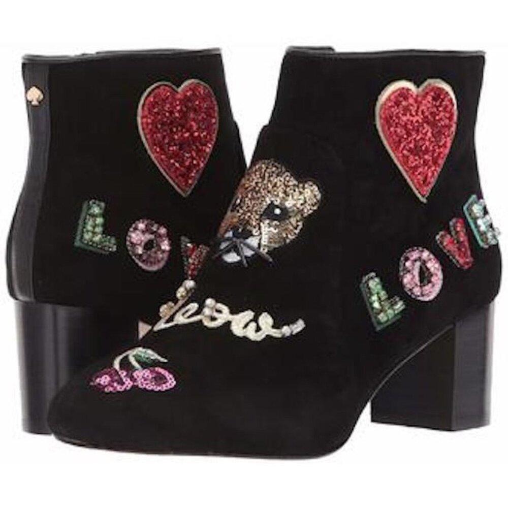 NWOB Kate Spade New York Liverpool Ankle Boots Black Suede